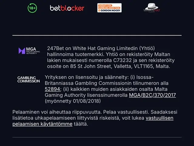 247Bet Casinon turvallisuus