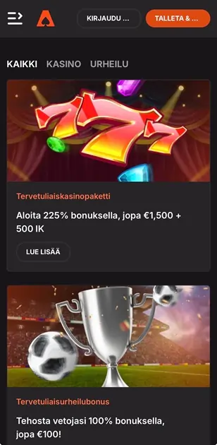 Casinoist Casinon mobiilin tarjoukset