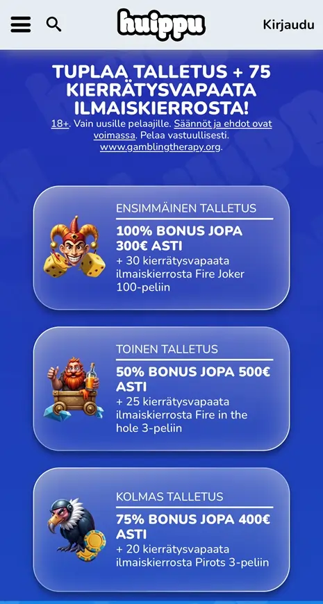 Huippu Kasino tarjous