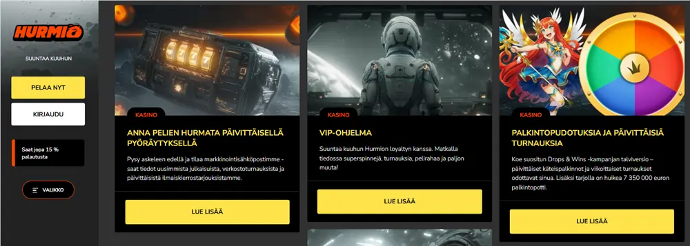 Hurmio Casino tarjoukset