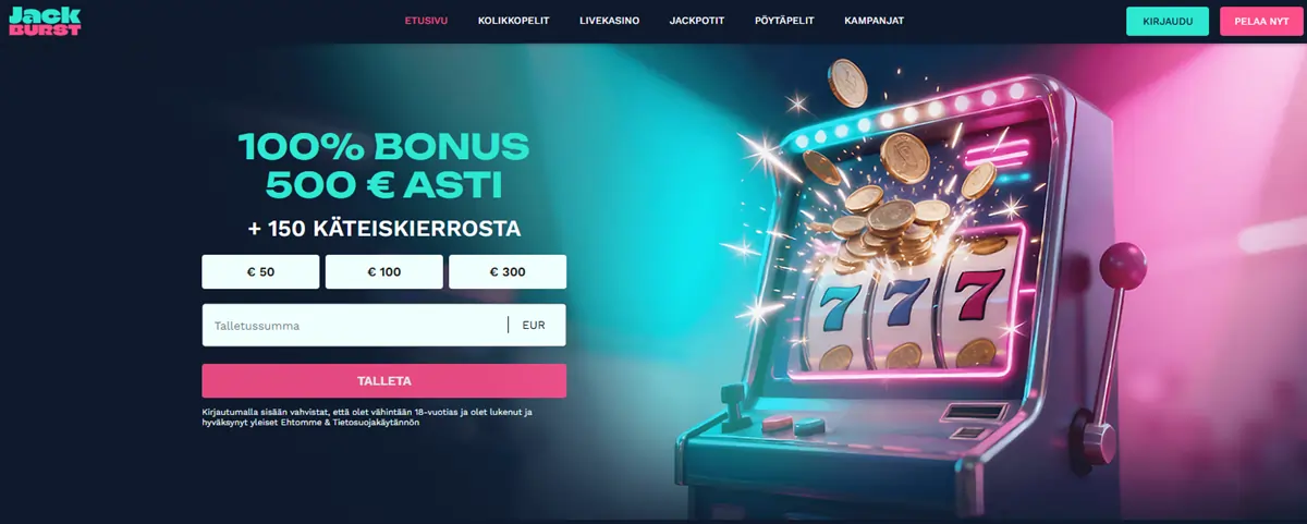 JackBurst Casino etusivu