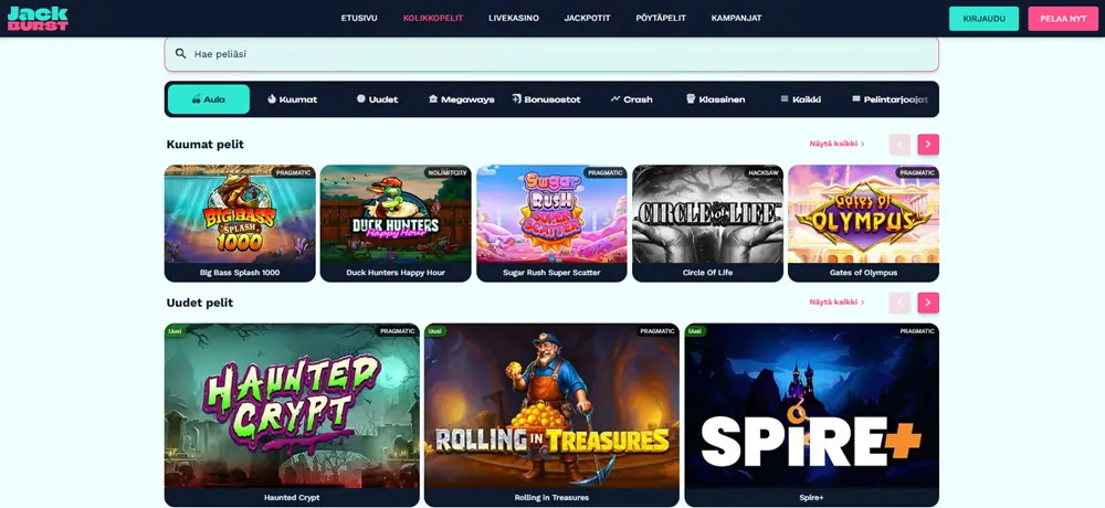 Jackburst Casino pelit