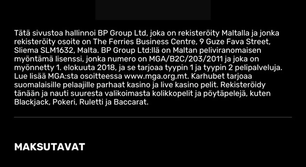 KarhuBet Casino luotettavuus