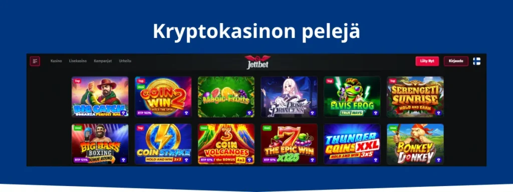Kryptokasinon pelejä