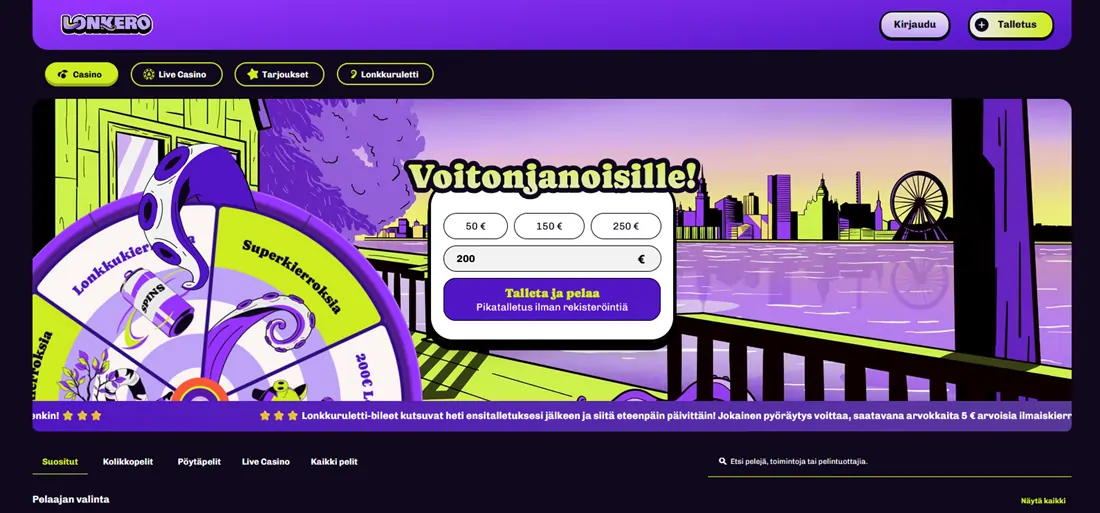 Lonkero Kasino etusivu