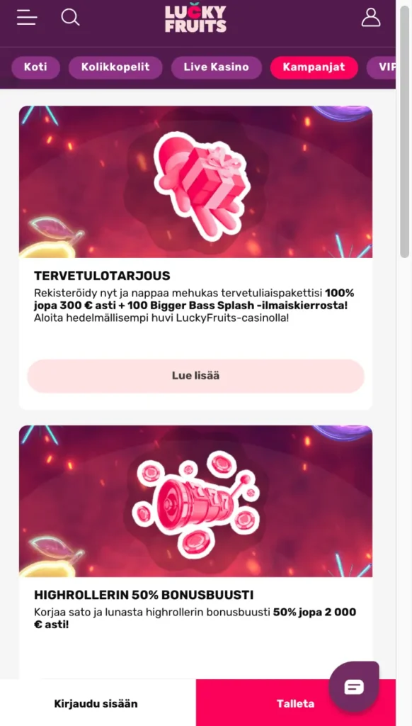 Fruits Casino bonus