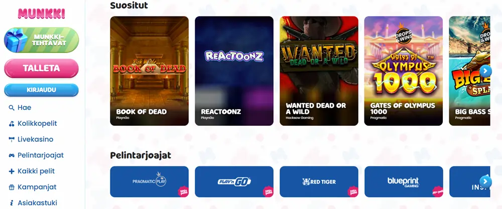 Munkki Kasino pelit