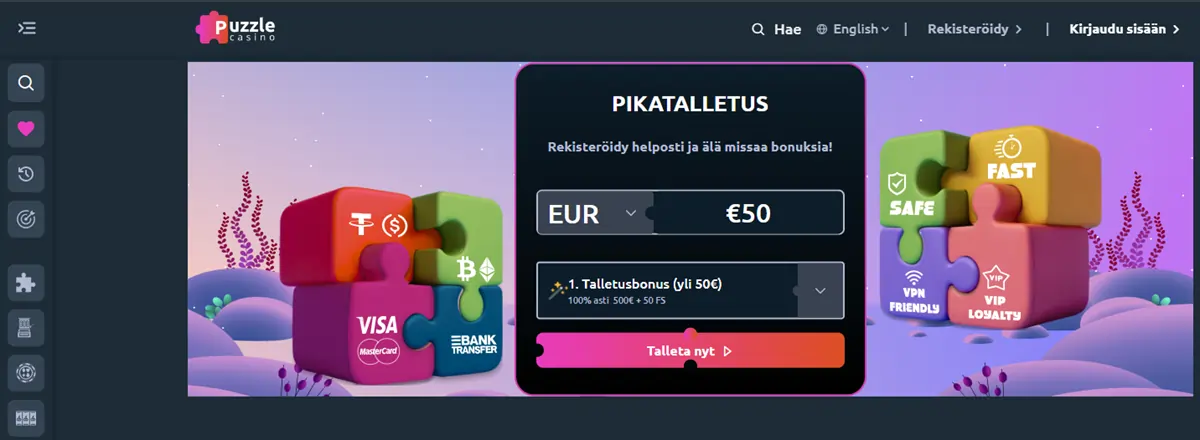 Puzzle Casino etusivu