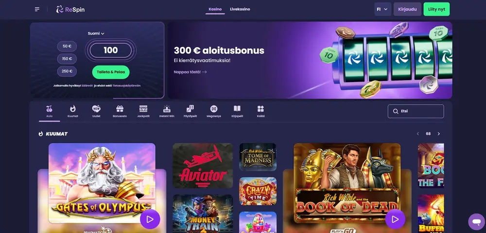 Respin casinon etusivu
