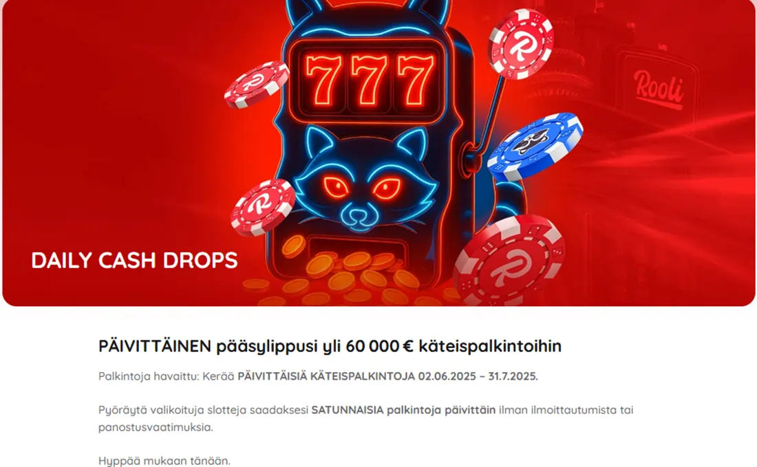 Rooli Daily Cash Drops