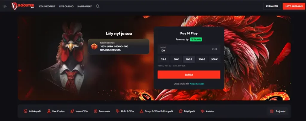 Rooster.bet etusivu