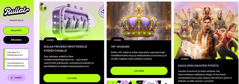 Rullat Kasino tarjoukset