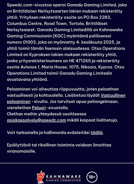 Speedz Casino luottamus