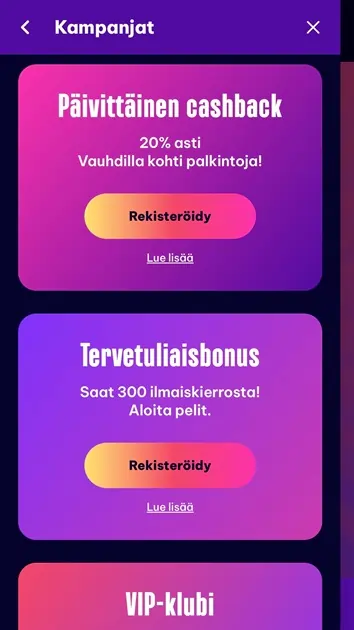 Speedz Casino mobiilin tarjoukset