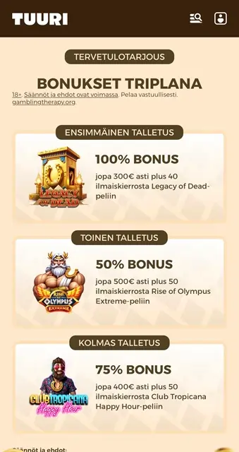 Tuuri Kasino bonus