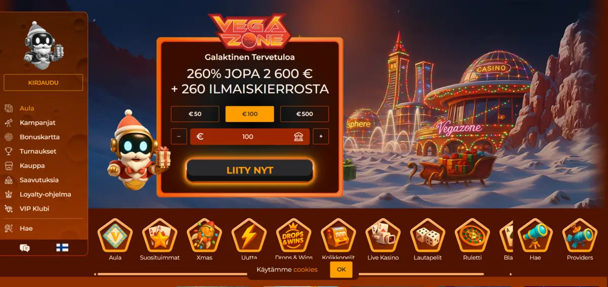 VegaZone Casino etusivu