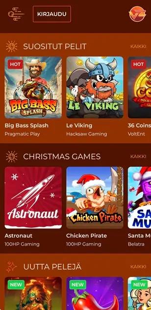 VegaZone Casino pelit