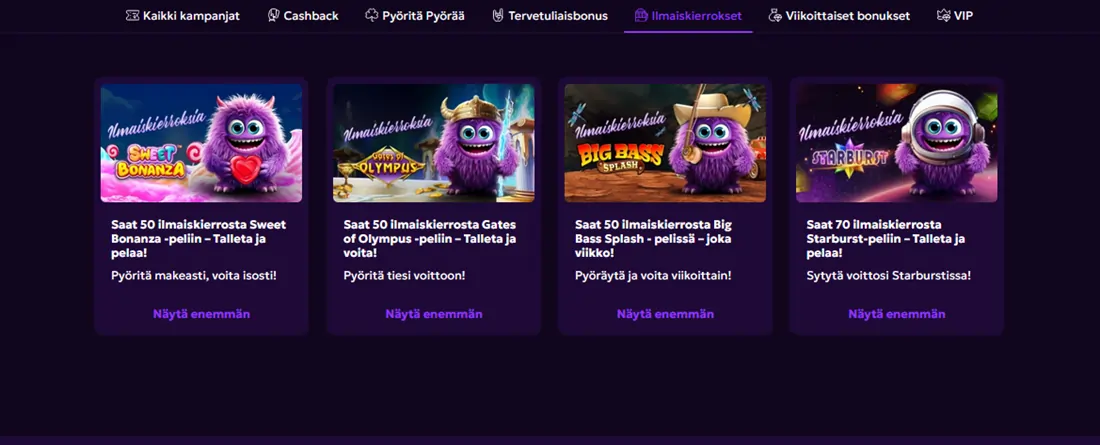 WeezyBet ilmaiskierroksilla