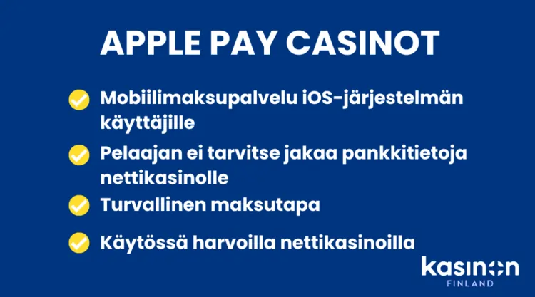 Apple Pay maksutavat netti kasino