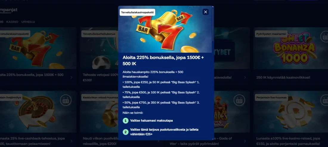 Frostybet kasinobonukset