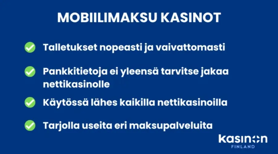 Mobiilimaksu kasinot