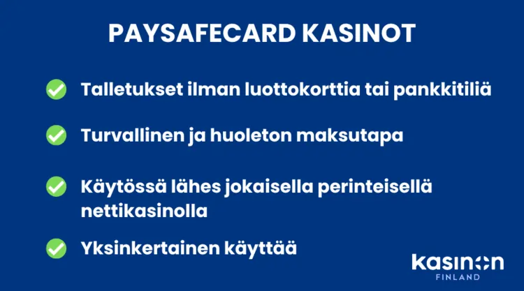 Paysafecard netti kasinot