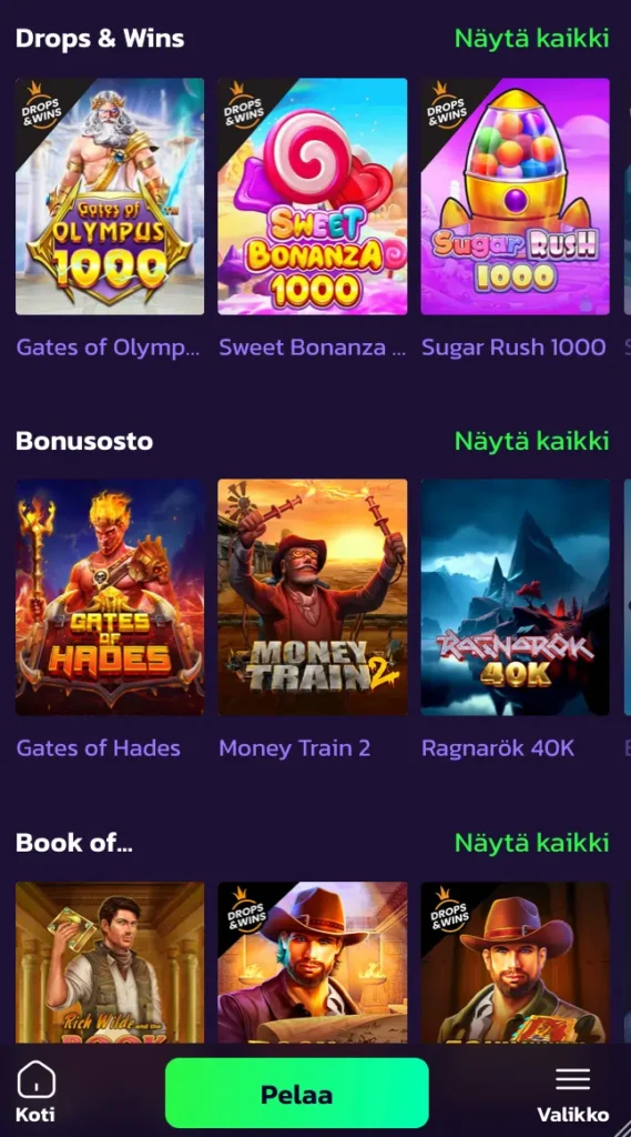 Pelipeto Casinon peliaulan mobiilinäkymä