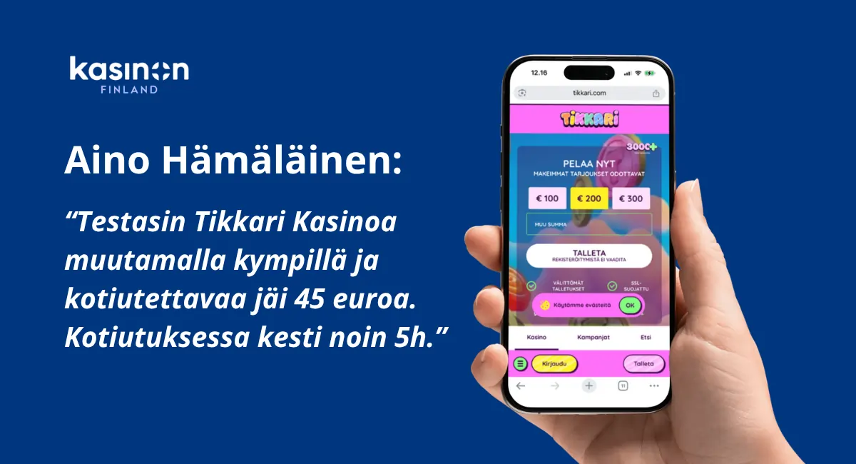 tikkari kasinon testi