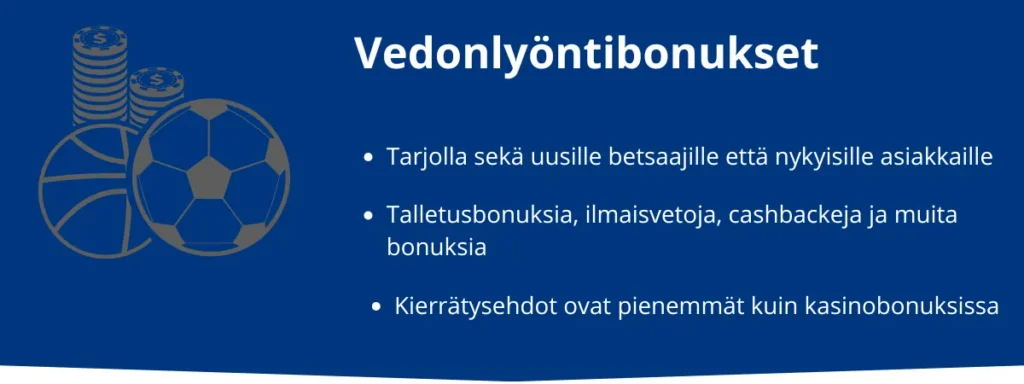 vedonlyöntibonukset yhteenveto