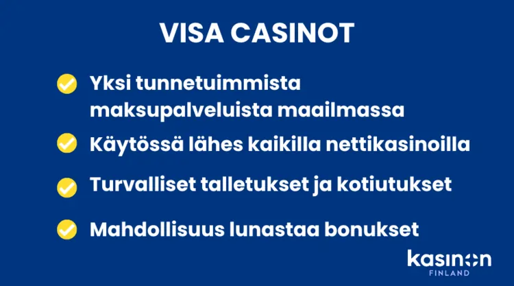 Visa kasinot maksutavat